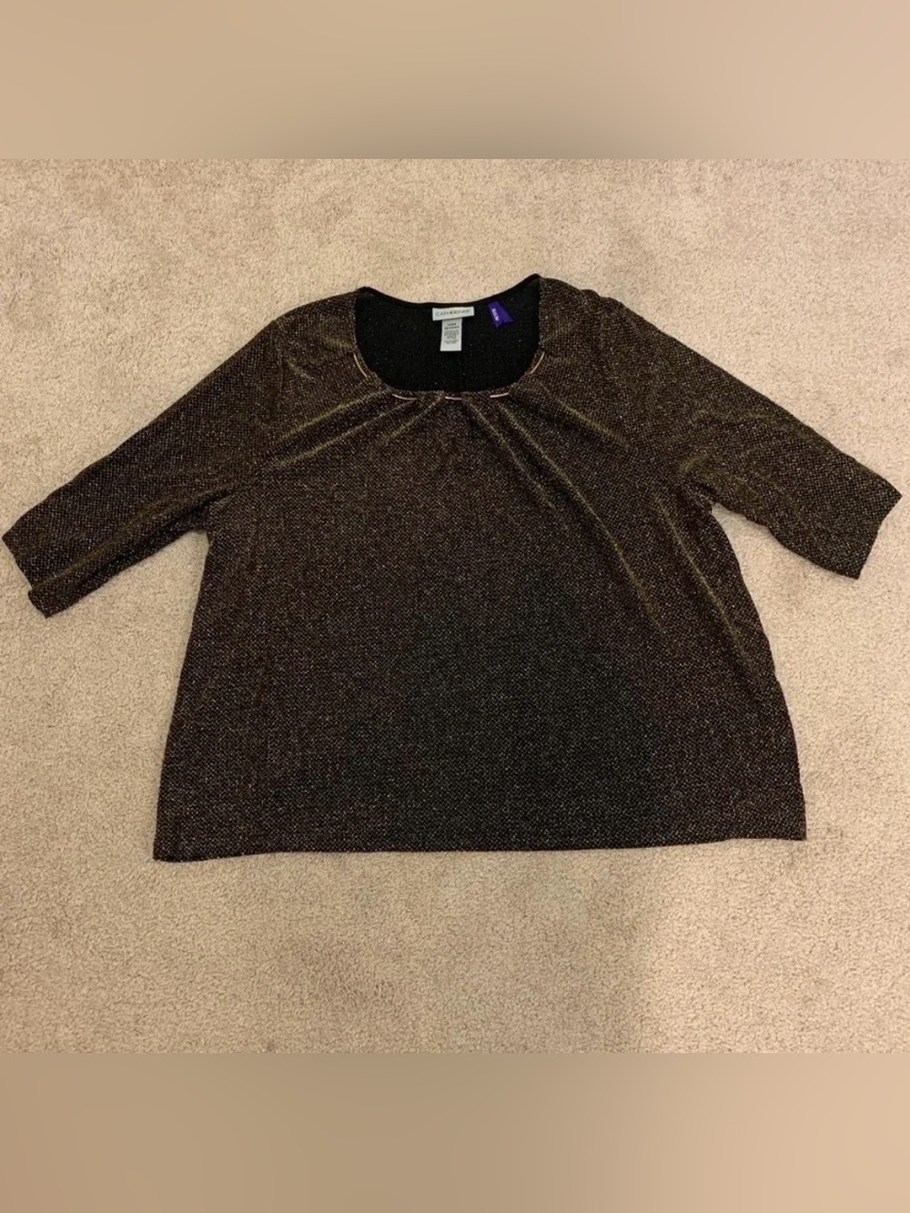 Catherines 3/4 Sleeve Sparkly Blouse